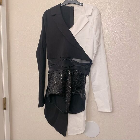 Weissman dance costume white black ring master tux Ring-A-Ding-Ding 14573 SA - Picture 2 of 12